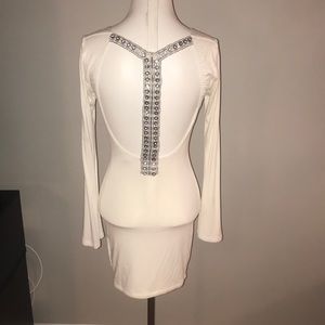 White Dress with Beaded Open Back